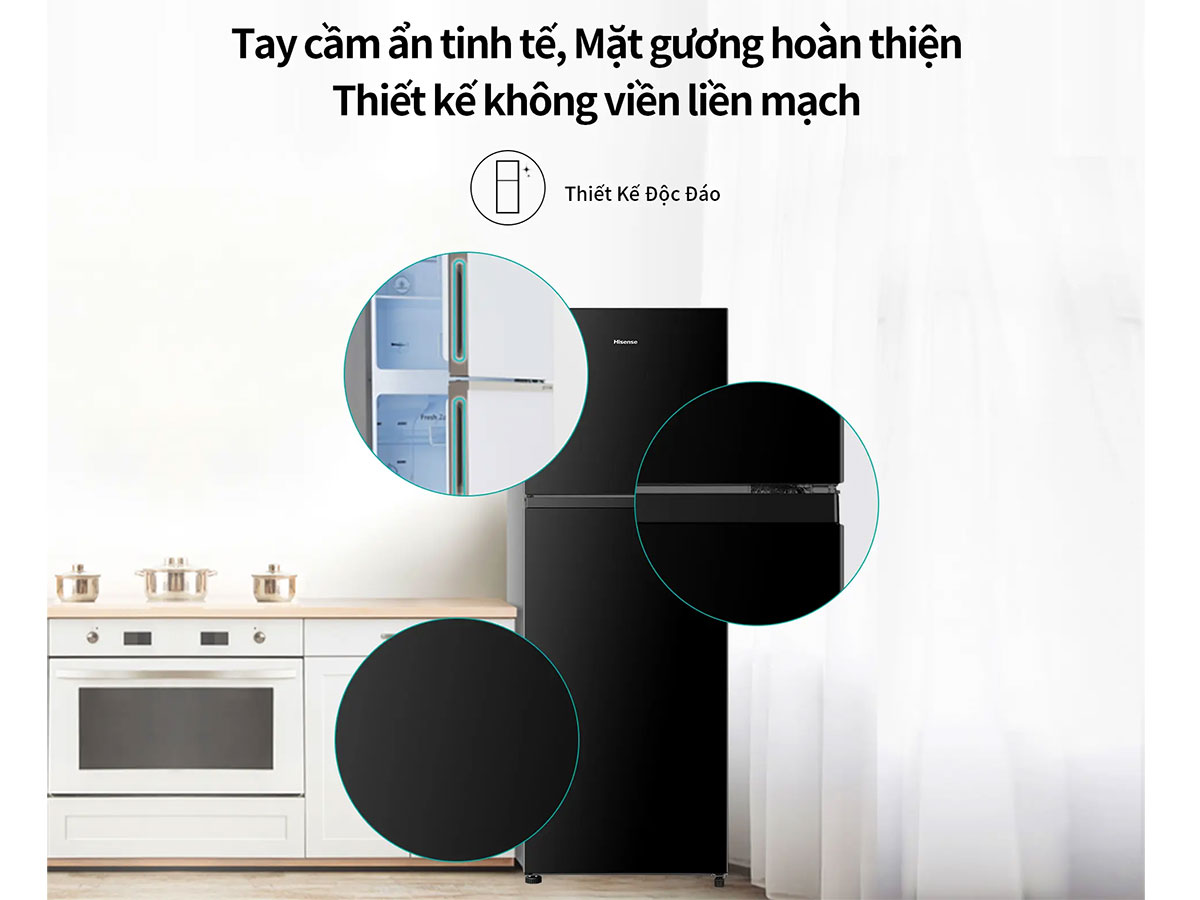 Tủ lạnh Hisense Inverter mặt kính 324 lít RT469N4EBU