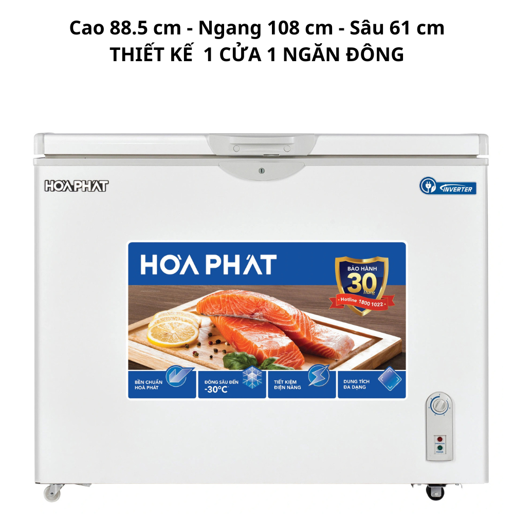 Tủ đông Hòa Phát Inverter 352 Lít HPF AD8352 , 1 ngăn 1 chế độ đông