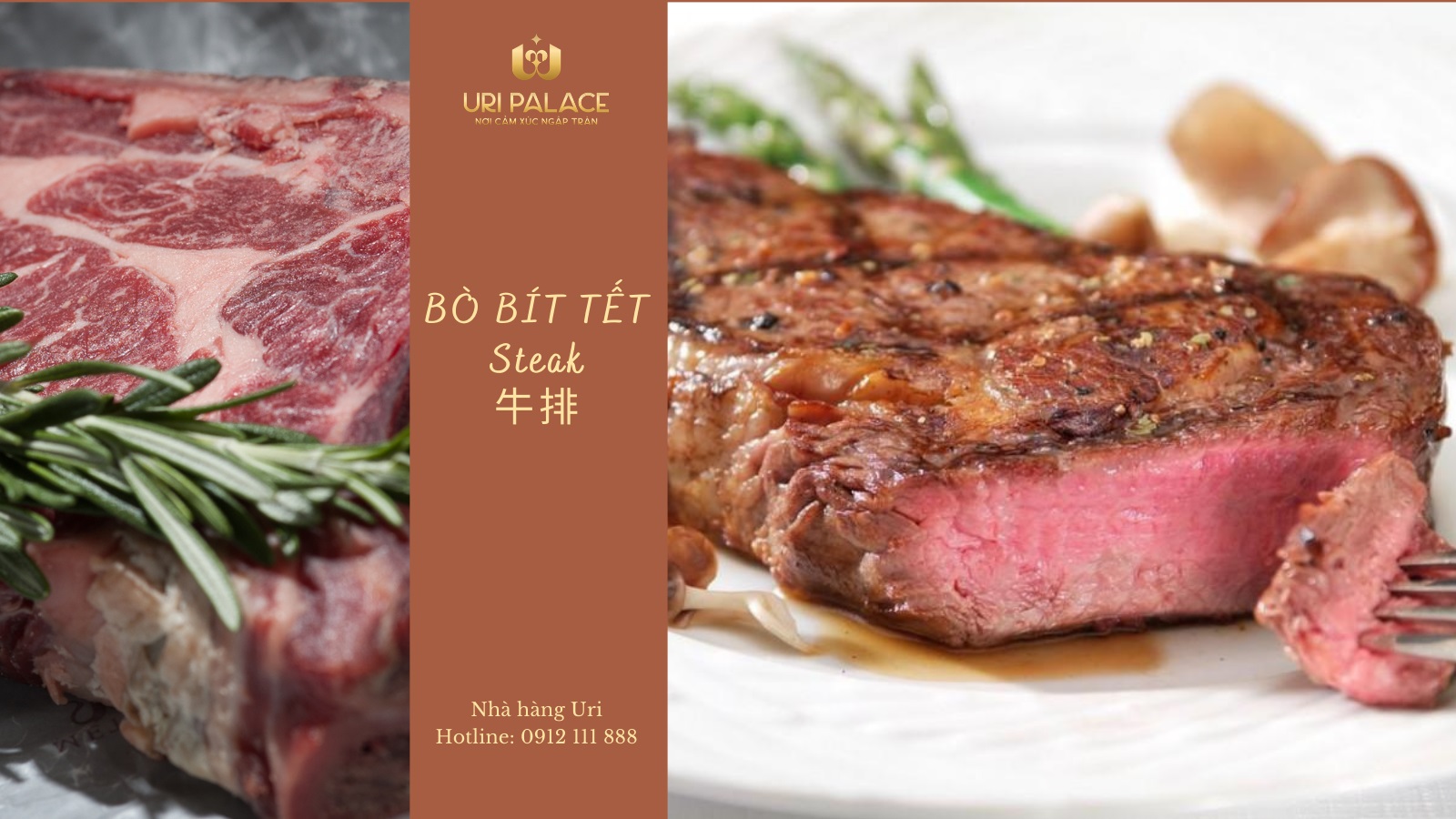 Thưởng thức bữa tối với bít tết từ thịt bò Mỹ ngay tại Nhà hàng Uri
