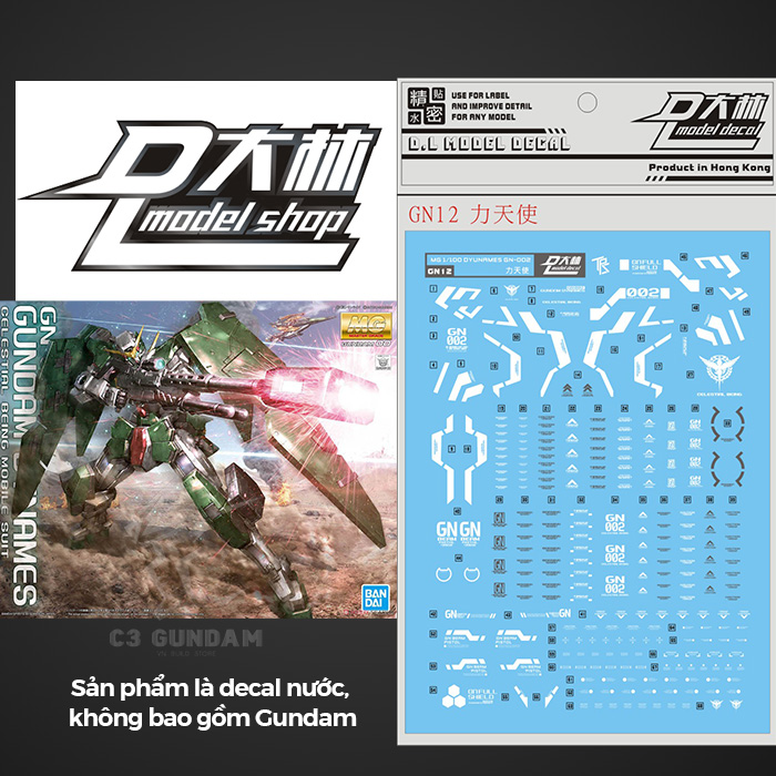 DECAL NƯỚC DALIN D.L MODEL MG 1/100 DYNAMES
