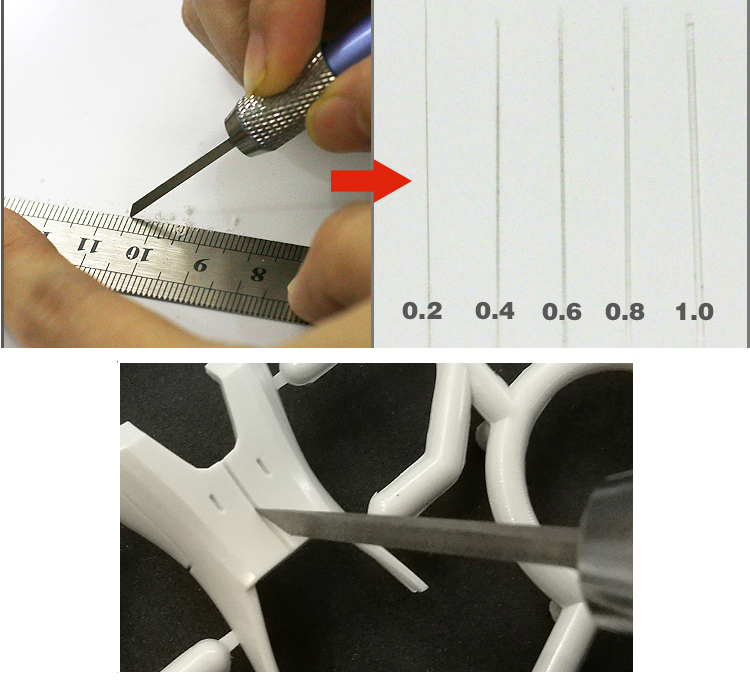 CHISEL CÂY TẠO LẰN CHÌM HD 0.2 0.4 0.6 0.8 1.0 MM