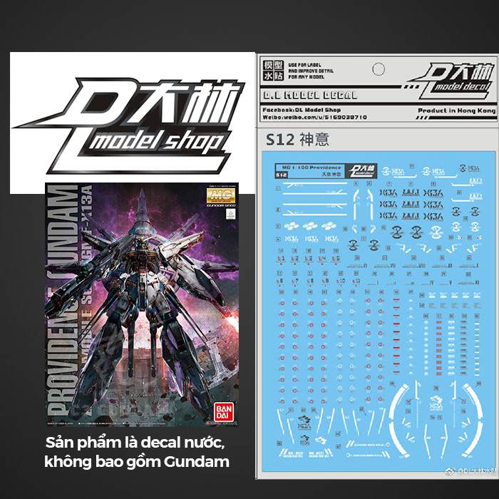 DECAL NƯỚC DALIN D.L MODEL MG 1/100 PROVIDENT GUNDAM