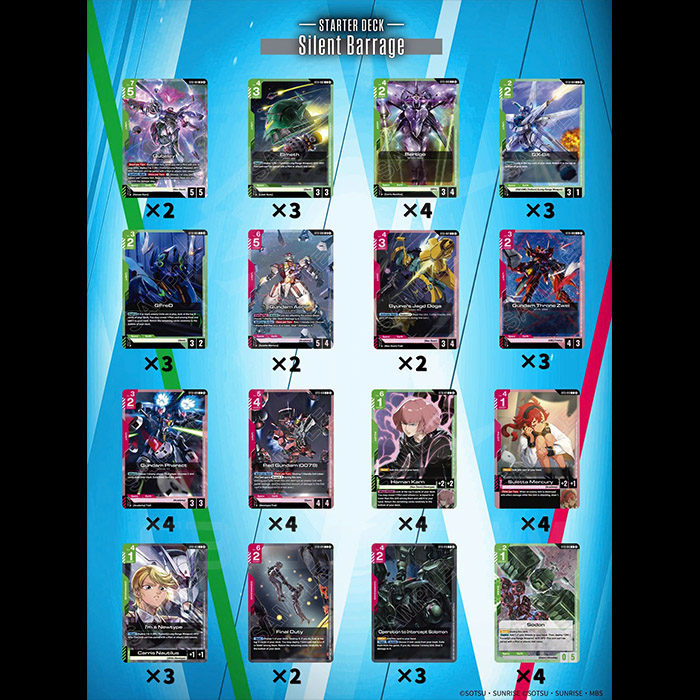 Thẻ Bài Gundam Card Game: [ST13] Starter Deck 13: Silent Barrage [ENG]