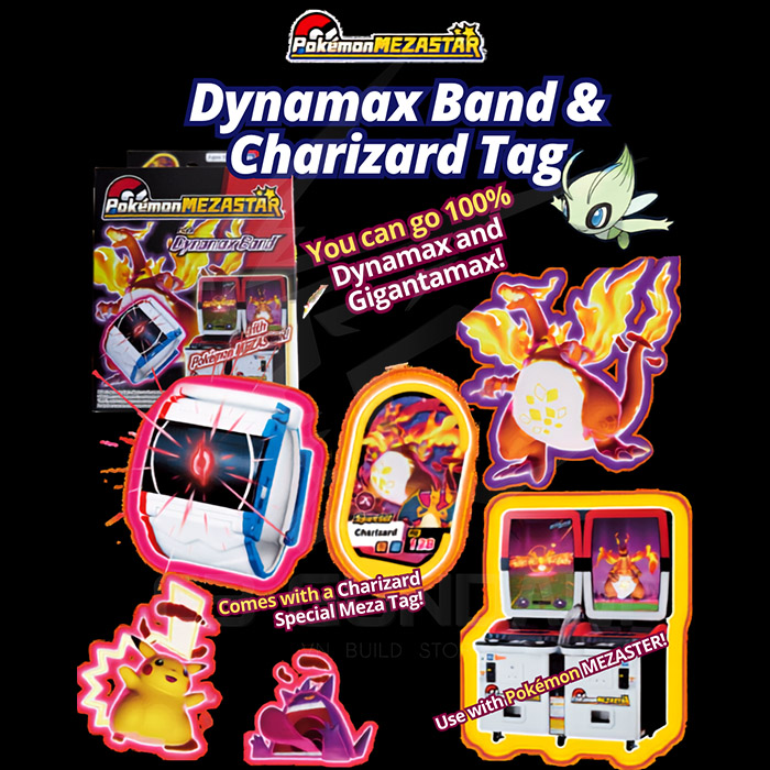 Pokemon Mezastar Promo - Special Meza Tag - Dynamax Band Pikachu & Charizard