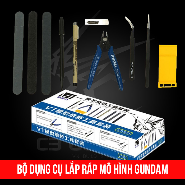 BỘ DỤNG CỤ LẮP RÁP MÔ HÌNH GUNDAM SD HG RG MG PG - KỀM - BÚT KẺ LẰN CHÌM - DAO - NHÍP - NHÁM - TÁCH PART