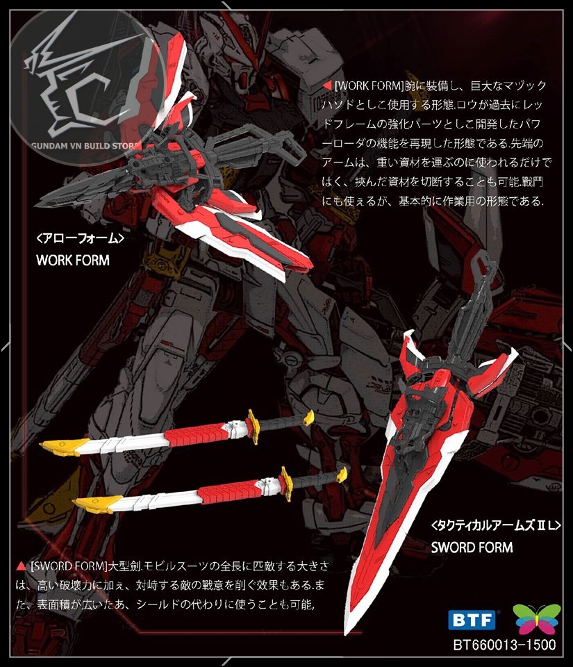 BTF RG 1/144 TACTICAL ARMS ASTRAY RED FRAME KAI WEAPON