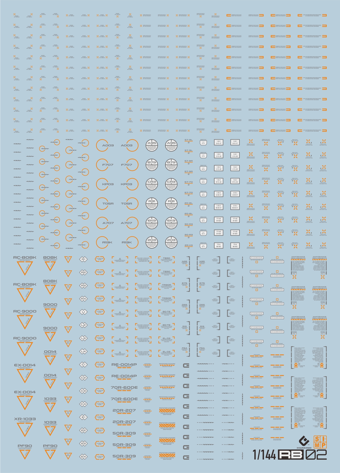 DECAL NƯỚC EVO RG 1/144 DETAIL RB02