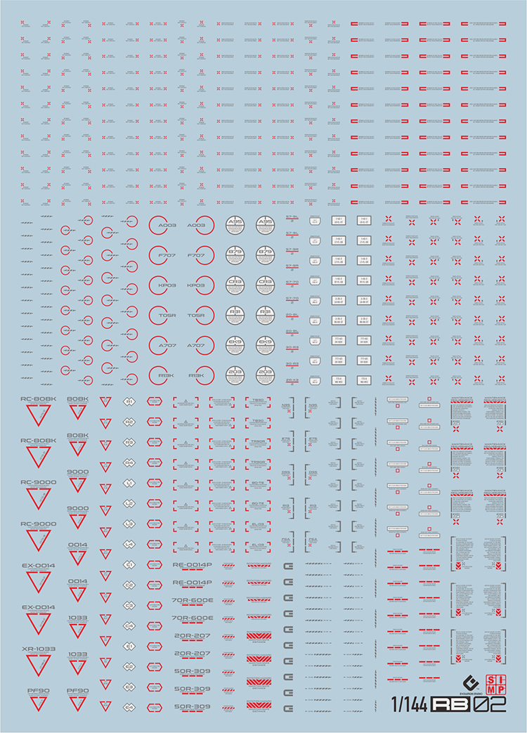 DECAL NƯỚC EVO RG 1/144 DETAIL RB02