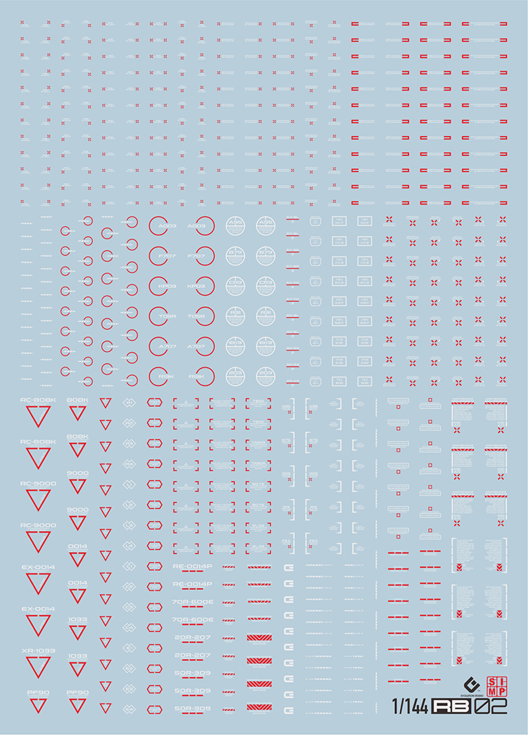DECAL NƯỚC EVO RG 1/144 DETAIL RB02
