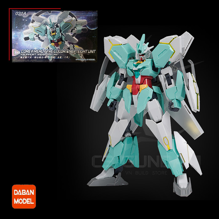 HG DABAN 1/144 031A CORE II GUNDAM (REAL TYPE COLOR) & NEPTEIGHT UNIT + SUPPORT WEAPONS UNIT
