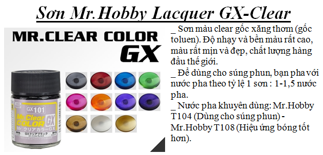 SƠN MÔ HÌNH GUNDAM MRHOBBY GX CLEAR