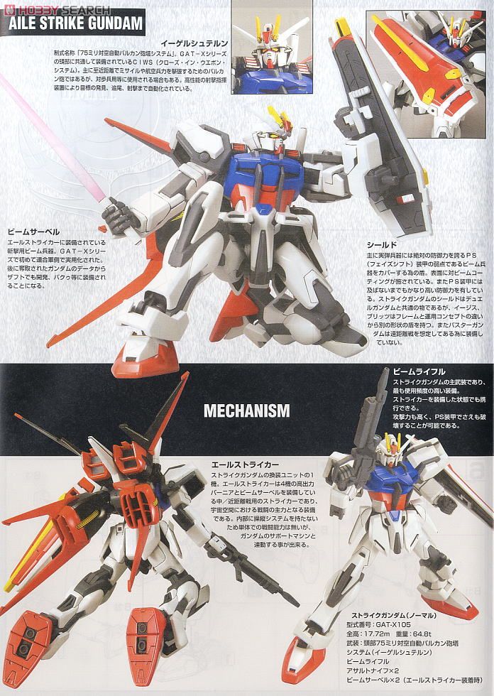 HGSEED 1/144 GAT-X105 AILE STRIKE GUNDAM