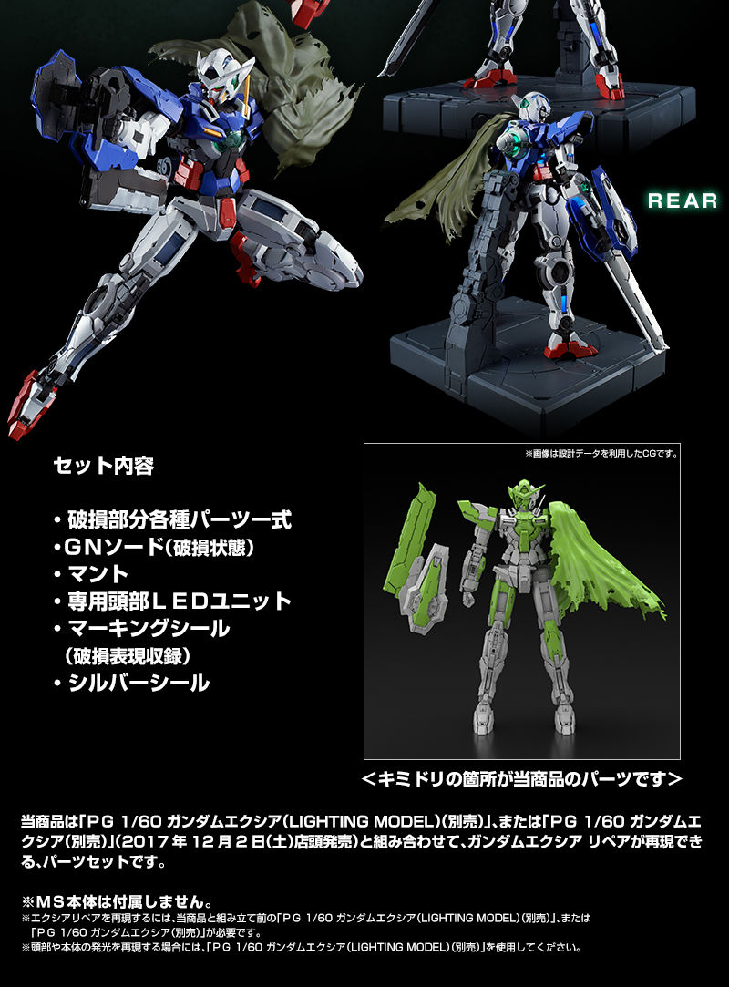 PG 1/60 REPAIR PARTS SET FOR PG GUNDAM EXIA
