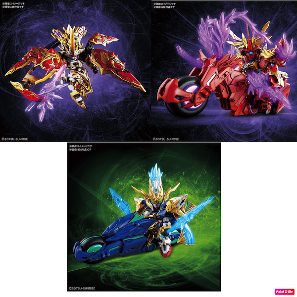 Bandai SD Sangoku Soketsuden Lu Bu Sinanju & Red Hare Model Kit – SD Gundam & Three Kingdoms Crossover, 57610, Purple Red Gold