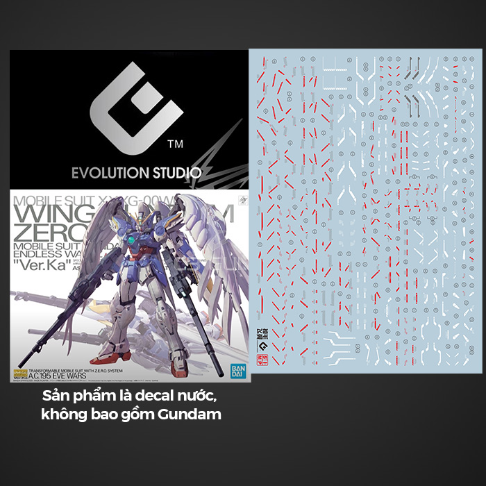 DECAL NƯỚC EVO MG WING GUNDAM ZERO VER KA