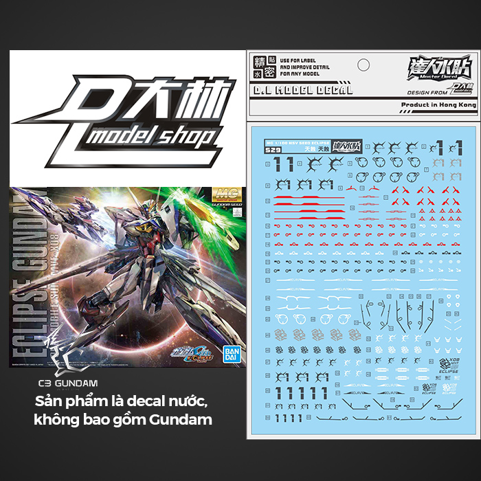 DECAL NƯỚC DALIN D.L MODEL MG ECLIPSE