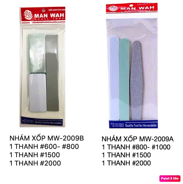 DỤNG CỤ MÔ HÌNH GUNDAM BỘ 3 CÂY CHÀ NHÁM XỐP CÁC LOẠI #600 #800 #1000 #1500 #2000