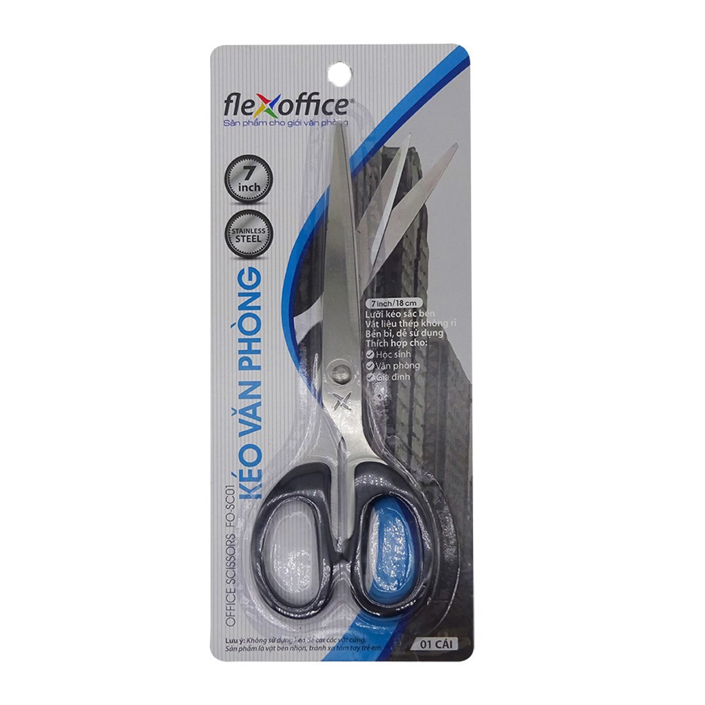 Kéo Thiên Long 18cm Flexoffice FO-SC01