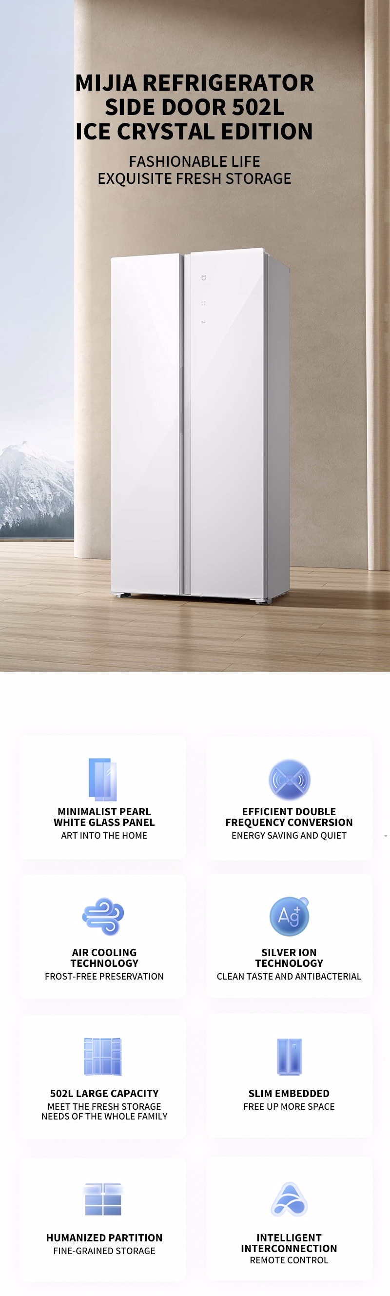 Tủ lạnh Xiaomi Mijia Fridge 502L kính pha lê 2 1 30e85a84 d113 46c2 8f52 3ac8cee48055