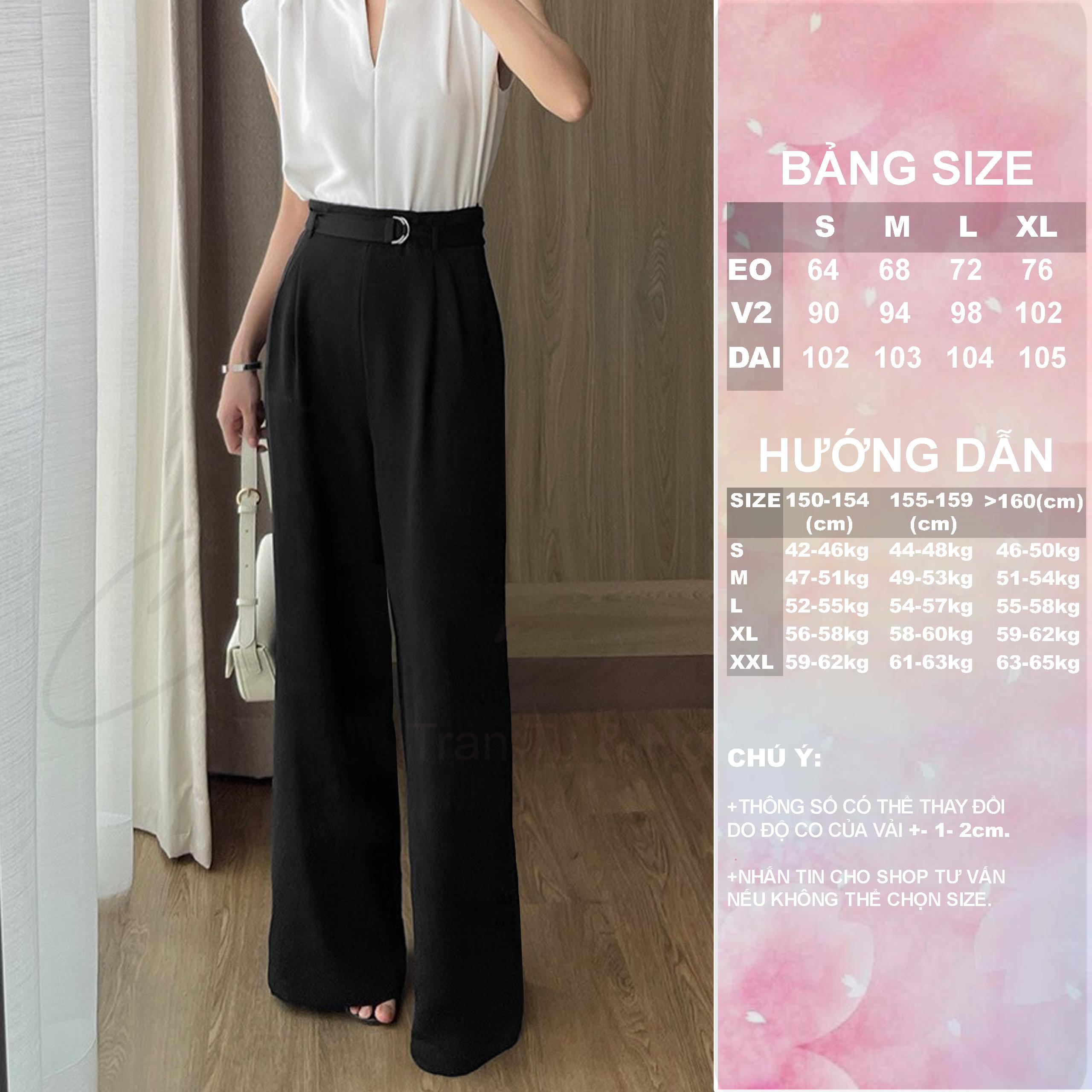 [Congai.vn ] Quần ống rộng cạp cao giấu bụng, hack dáng chân dài QOX-02 , tặng kèm đây đai, mẫu mới 2024.