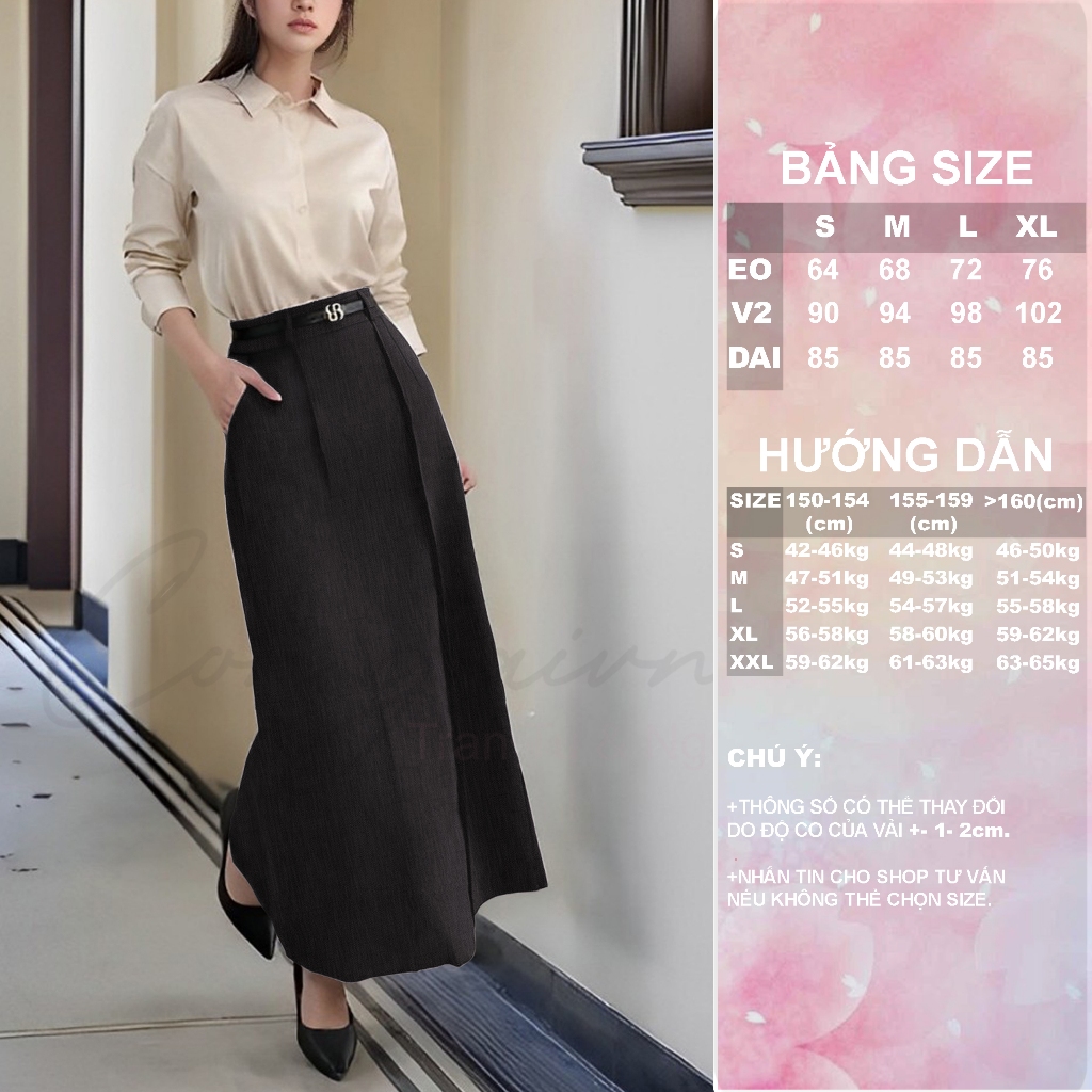 [ Congaivn ]Chân váy thiết kế dáng A dài 85cm , Eo cao tôn dáng, CV30 Vải dày, mềm, dễ chịu nữ.