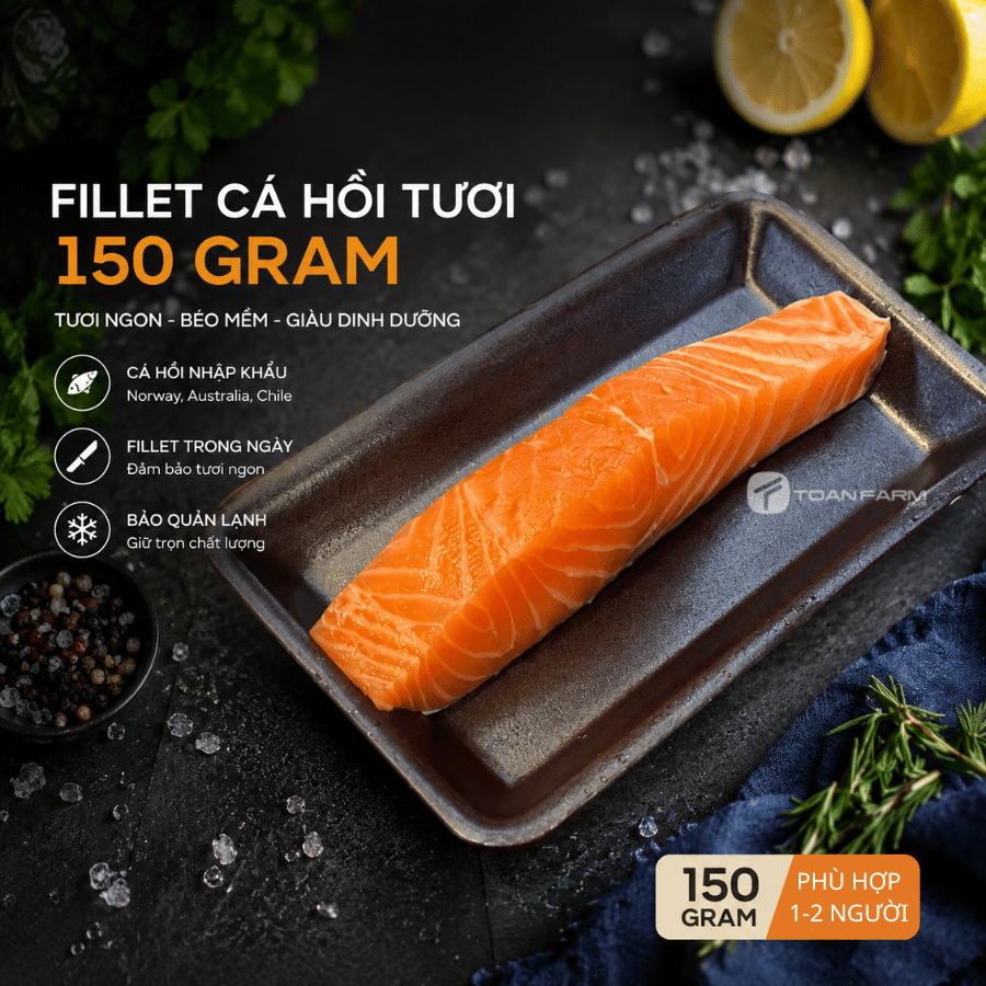 Fillet cá hồi tươi 150g – Phần ăn vừa đủ cho 1 người