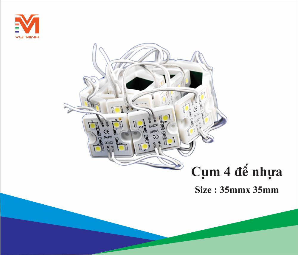 LED CỤM 4 ĐẾ NHỰA