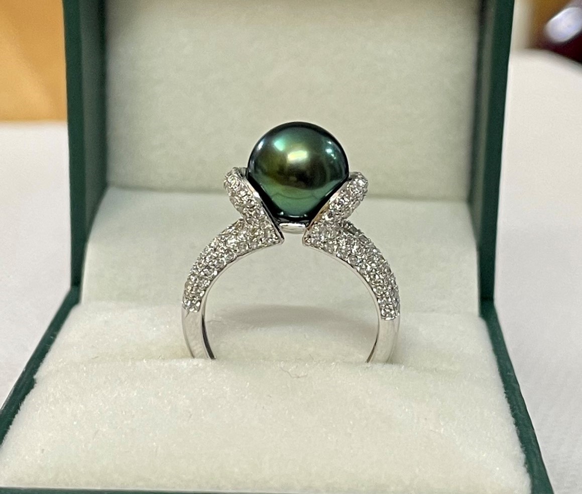 nhẫn ngọc trai  một viên