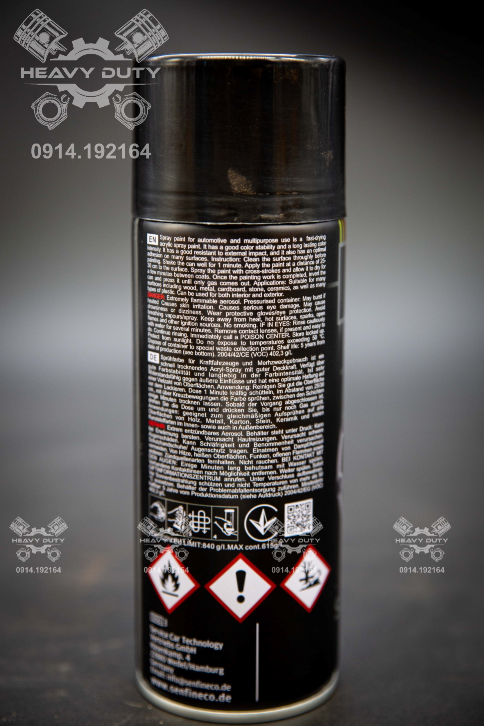 Senfineco 4200/4202 Sơn Chịu Nhiệt Màu Xám Và Đen Acrylic Paint 300