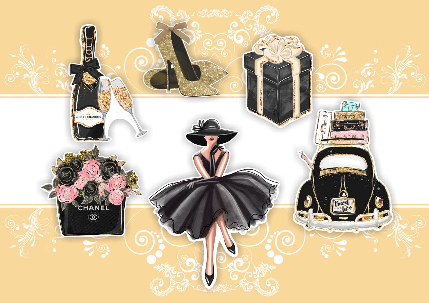 Set giấy set quà CHANEL đen CT. phukienthuynga Set giấy set quà CHANEL đen CT. phukienthuynga