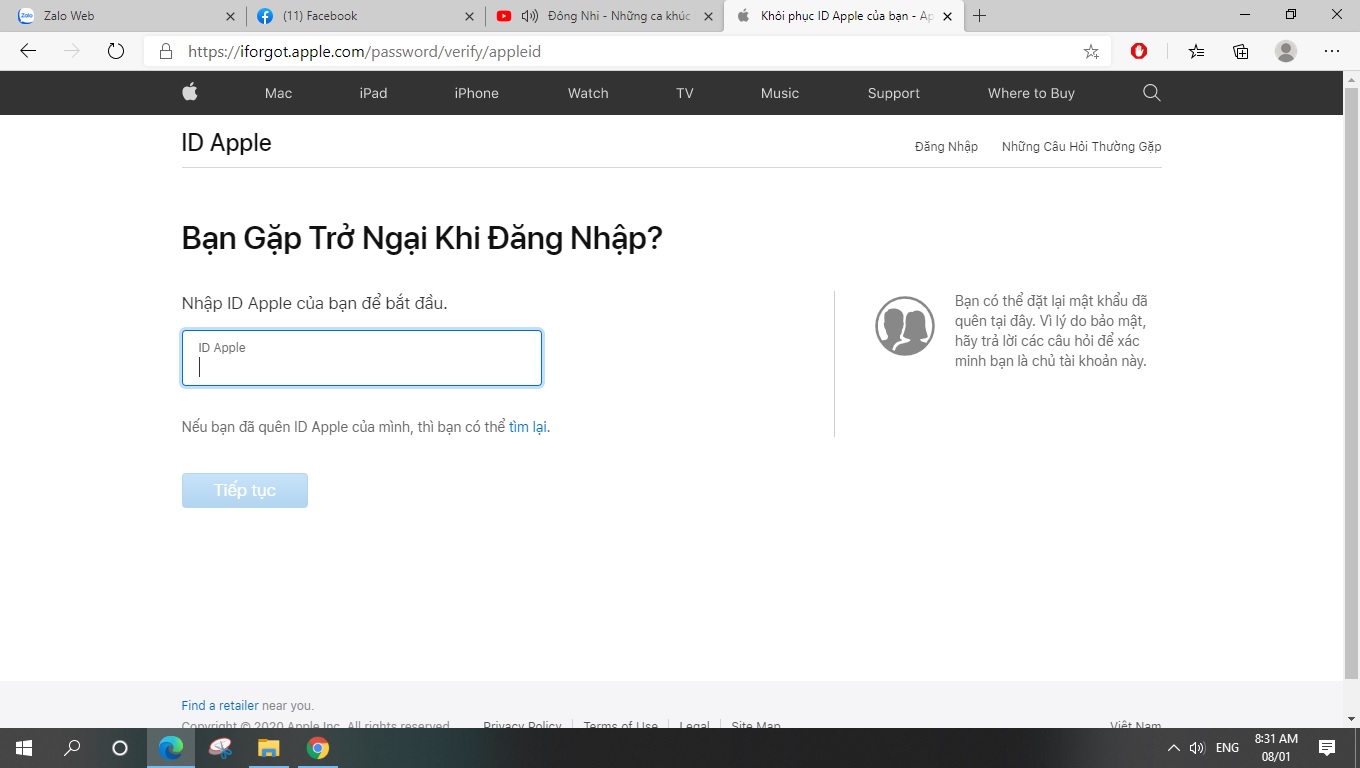 Cách lấy lại mật khẩu ID Apple khi bị mất Cách lấy lại mật khẩu ID Apple khi bị mất