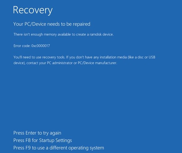 Hướng dẫn cách sửa lỗi 0xc0000017 trên Windows 10