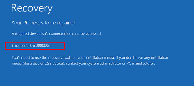 Hướng dẫn sửa lỗi 0xc00000e trên hệ điều hành window