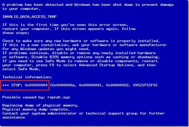 Cách sửa lỗi STOP 0x00000004 trong Windows Cách sửa lỗi STOP 0x00000004 trong Windows