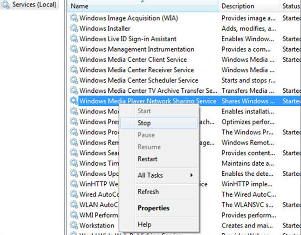 Khắc phục tình trạng wmpnetwk.exe ngốn Ram Khắc phục tình trạng wmpnetwk.exe ngốn Ram