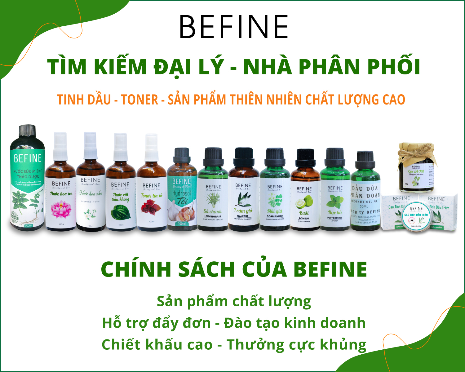 BEFINE CHÍNH THỨC TUYỂN NHÀ PHÂN PHỐI, ĐẠI LÝ TOÀN QUỐC 