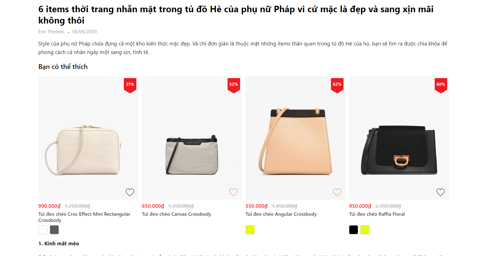 Evo Milana Sản phẩm trong tin tức