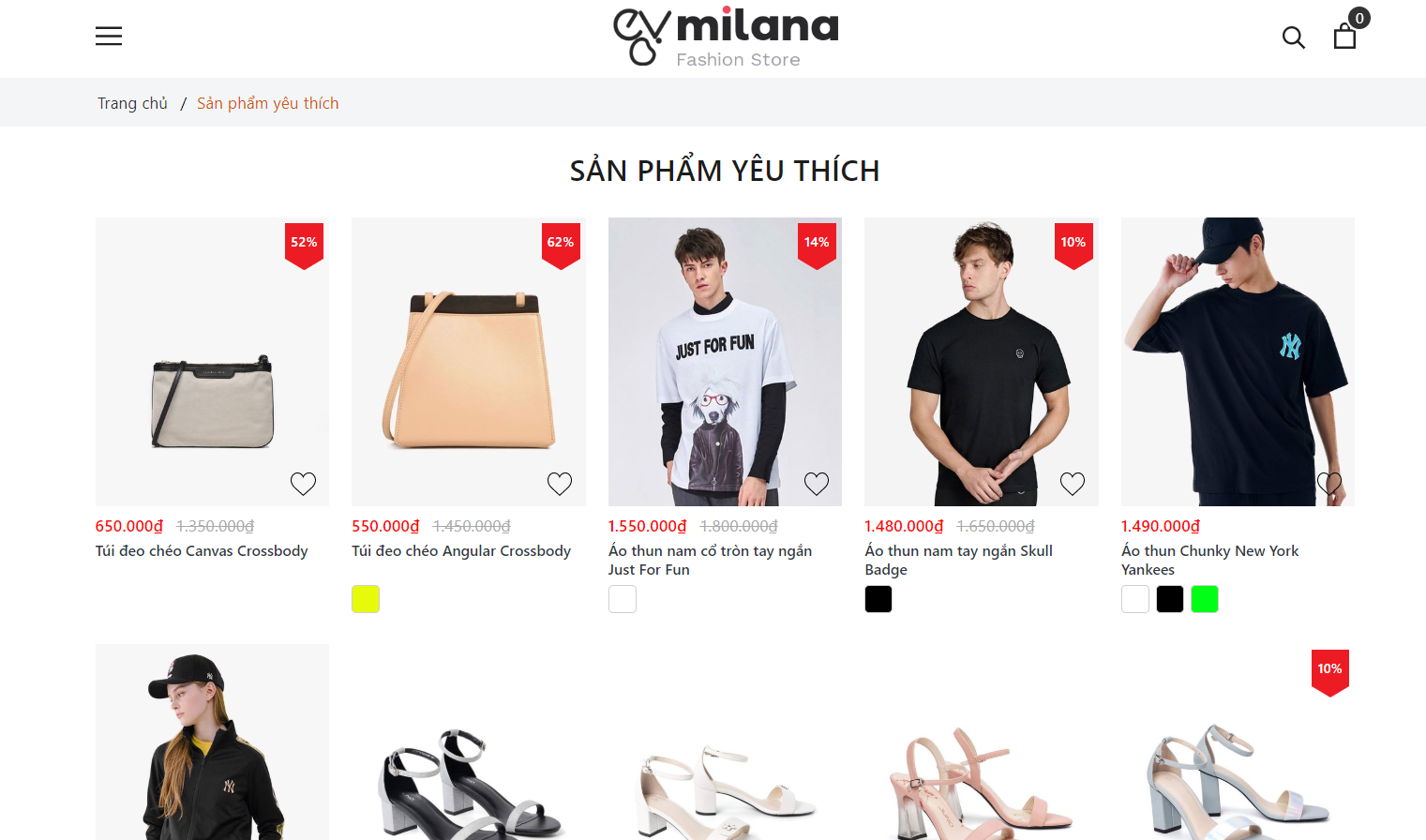 Evo Milana Sản phẩm yêu thích