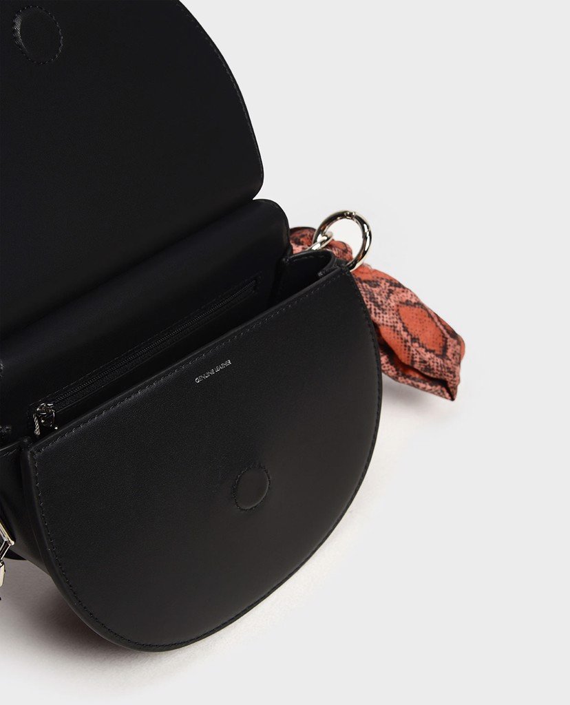 Túi đeo chéo Leather Satin Scarf