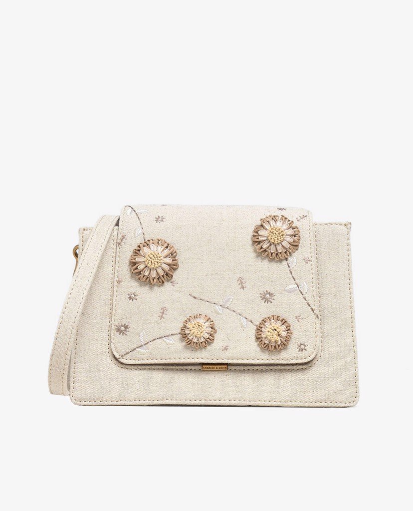 Túi đeo chéo Raffia Floral