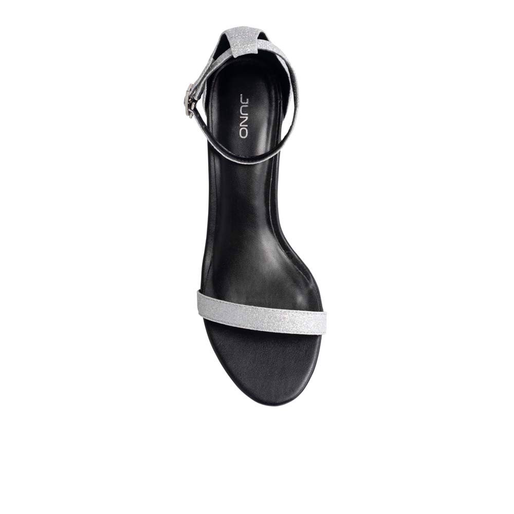 Giày sandal gót vuông chất liệu lấp lánh