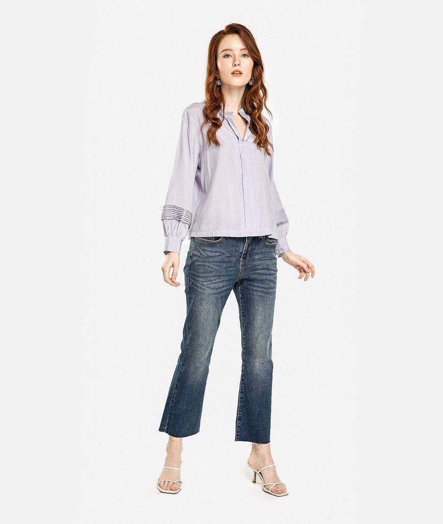 Áo kiểu nữ Blue Floral Ruffle