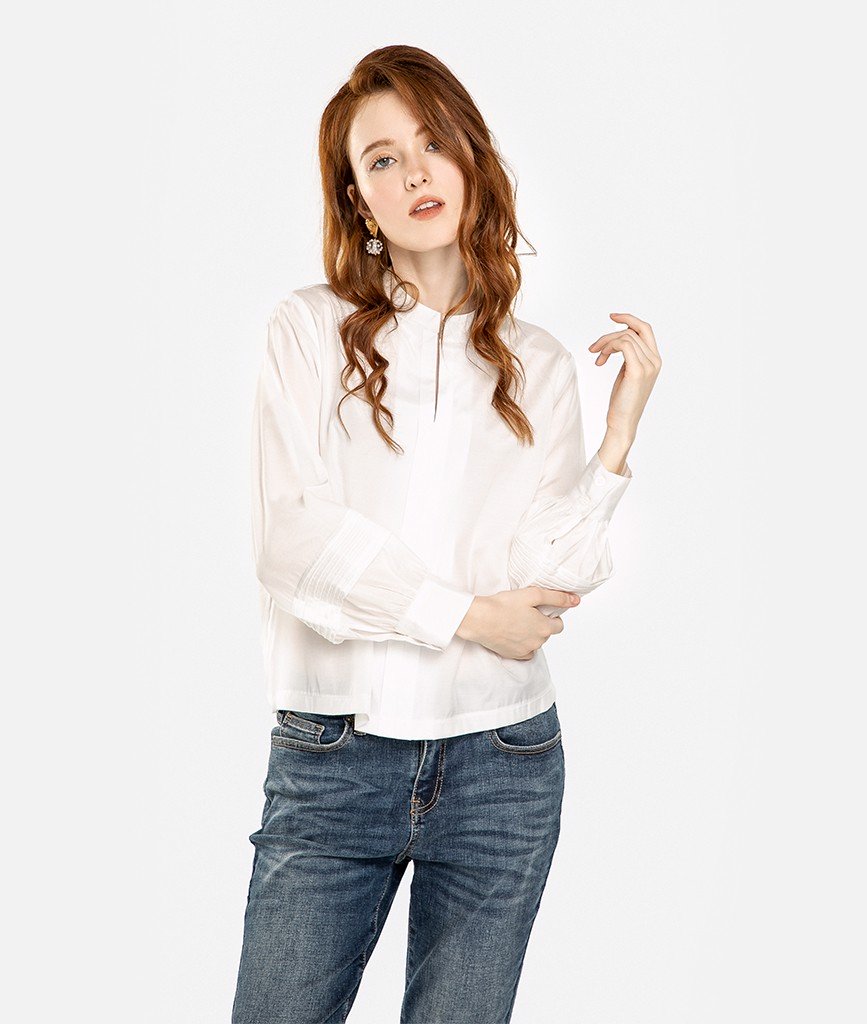 Áo kiểu nữ Blue Floral Ruffle