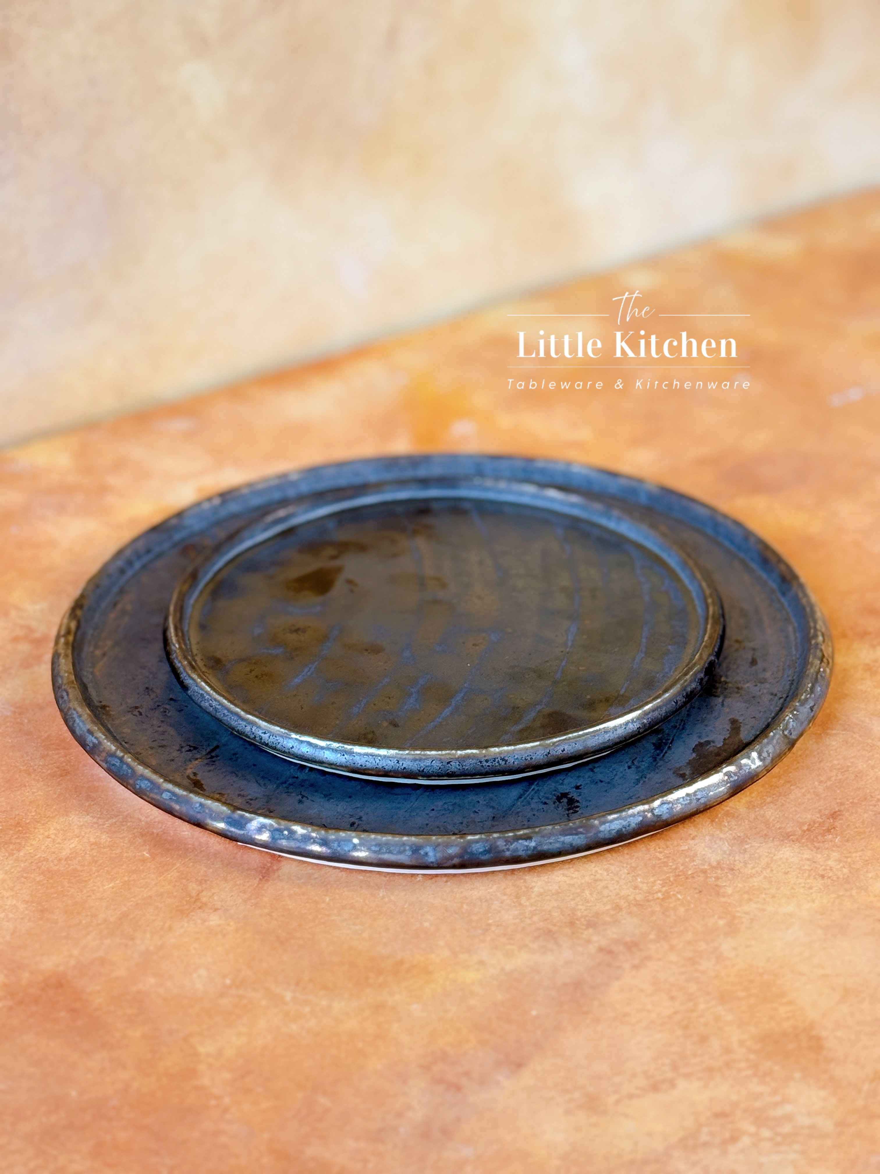 Bộ bát đĩa cao cấp phong cách Nhật Bản màu nâu hỏa biến