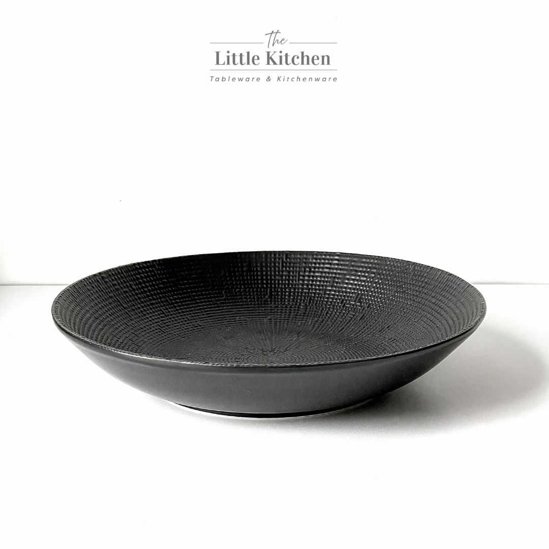 Bộ bát đĩa cao cấp màu đen họa tiết viền tia hạt