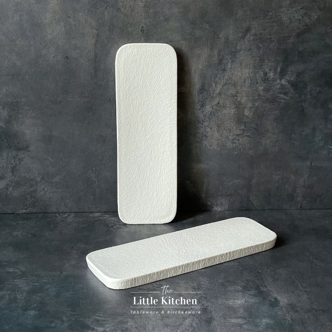 Bộ đĩa cao cấp màu trắng họa tiết tia sần