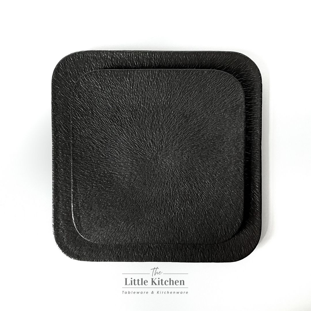 Bộ đĩa cao cấp màu đen họa tiết tia sần