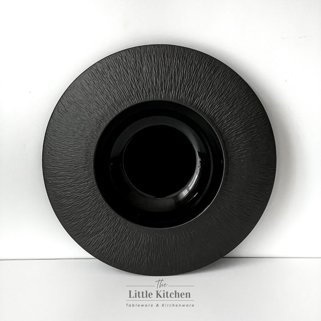 Bộ đĩa cao cấp màu đen họa tiết tia sần