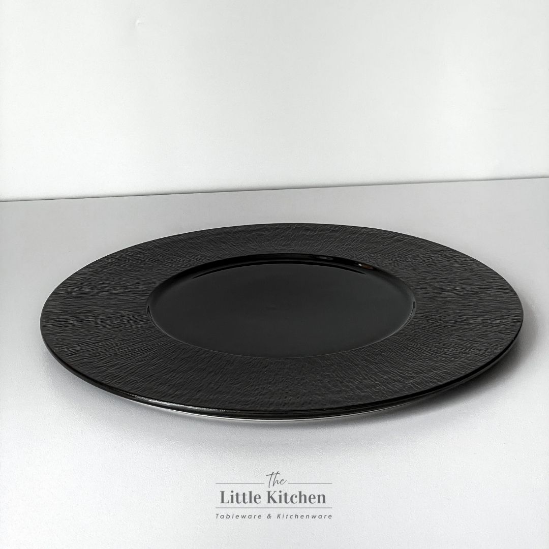 Bộ đĩa cao cấp màu đen họa tiết tia sần