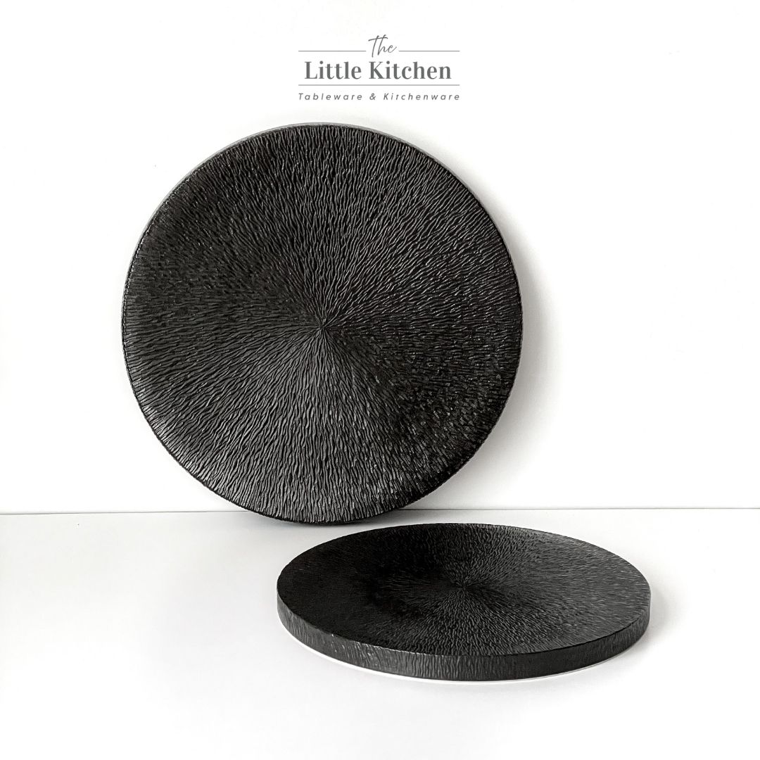 Bộ đĩa cao cấp màu đen họa tiết tia sần